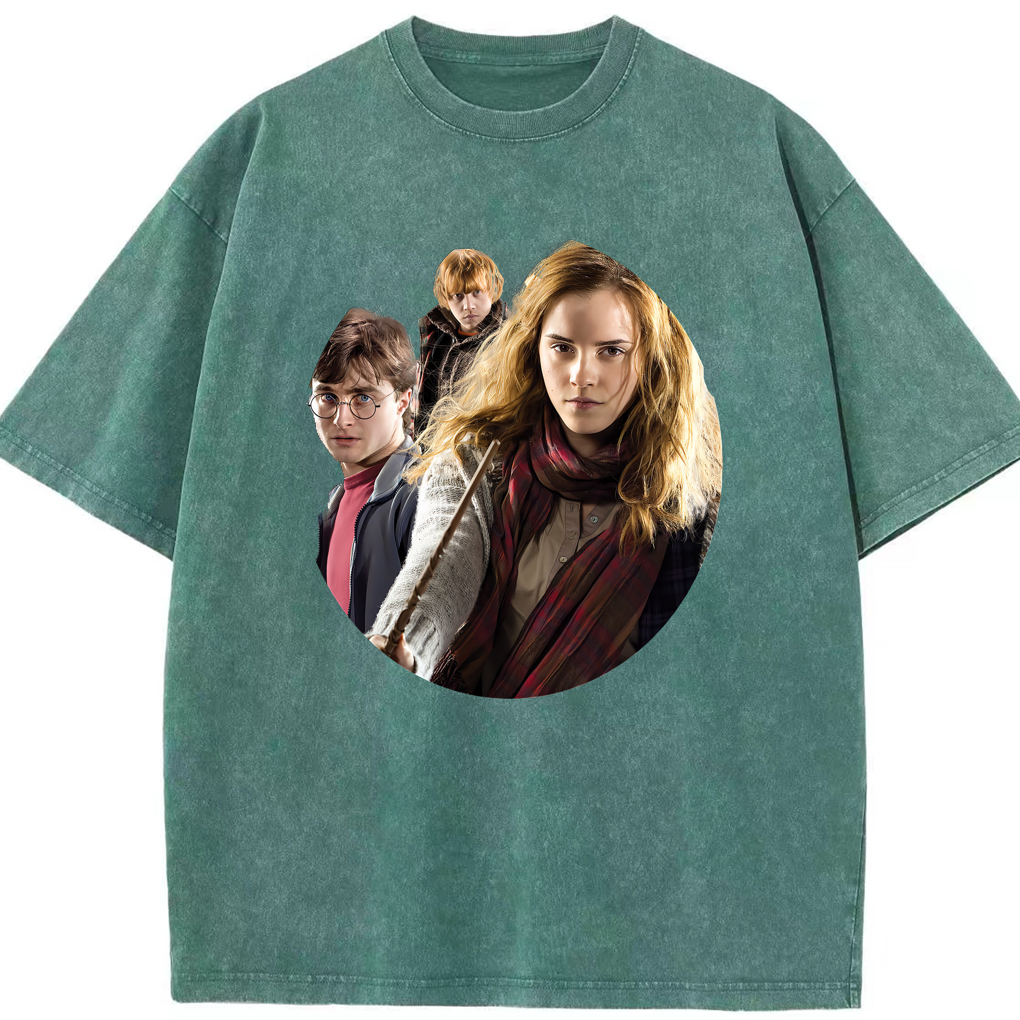 （画像用） Harry Potter ハリー・ポッターシリーズ 綿100% ヴィンテージ風 半袖Tシャツ（フロントプリント）